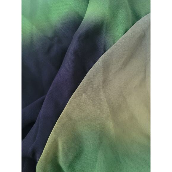 Unbranded Chiffon Sheer Ombre Wrap Front Tie Blouse Size M Green Fairy Grunge - Picture 8 of 8